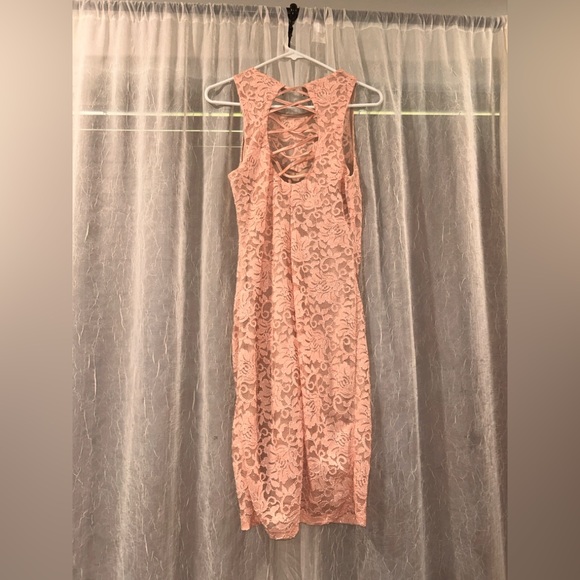 My Michelle Lace Midi Dress - Soft Pink - Picture 3 of 3